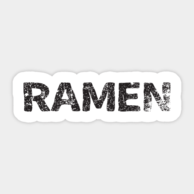 Japanese Noodle Soup (Ramen) japanese english - black Sticker by PsychicCat